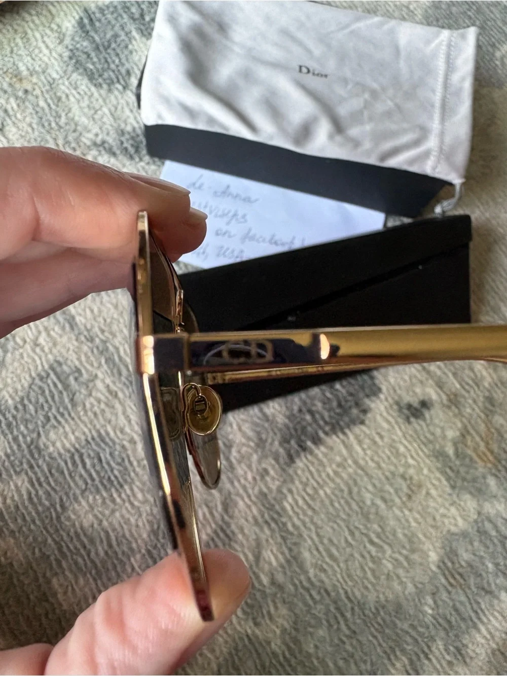 Dior Men’s Gold Frame Aviator Sunglasses with Brown/Gold Lenses